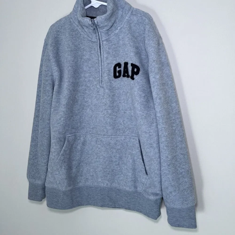 Gap Kids - Boys 1/4 Quarter Zip Fleece Pullover Sweatshirt - Gray‎ - Size Medium